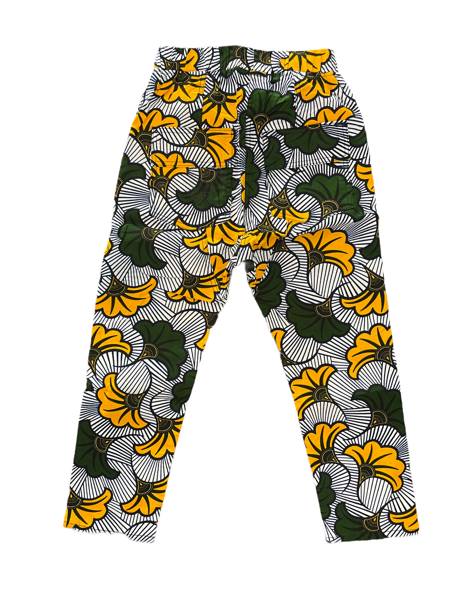 African wax drop crotch pants